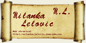 Milanka Lelović vizit kartica
